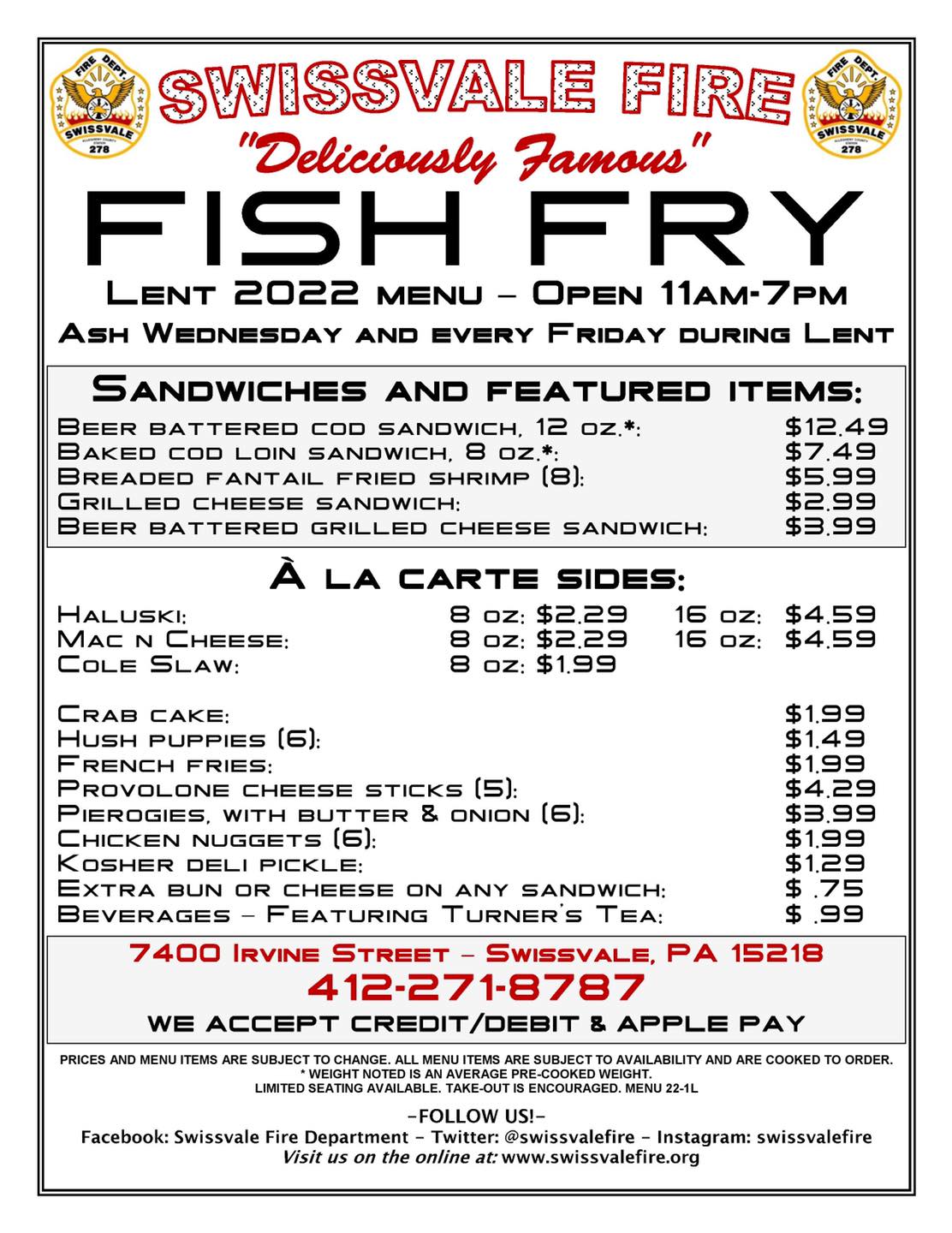 Everything you need to know about the Swissvale Fire Department Fish Fry