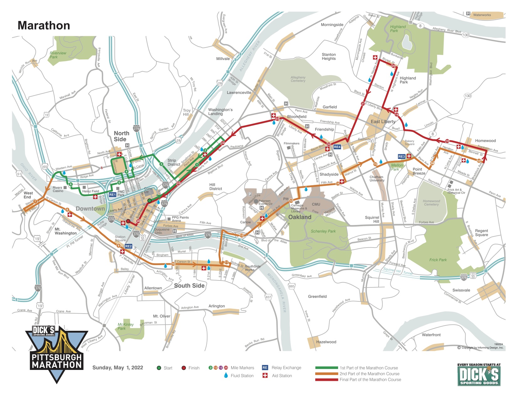 Pittsburgh Marathon Map 2022 