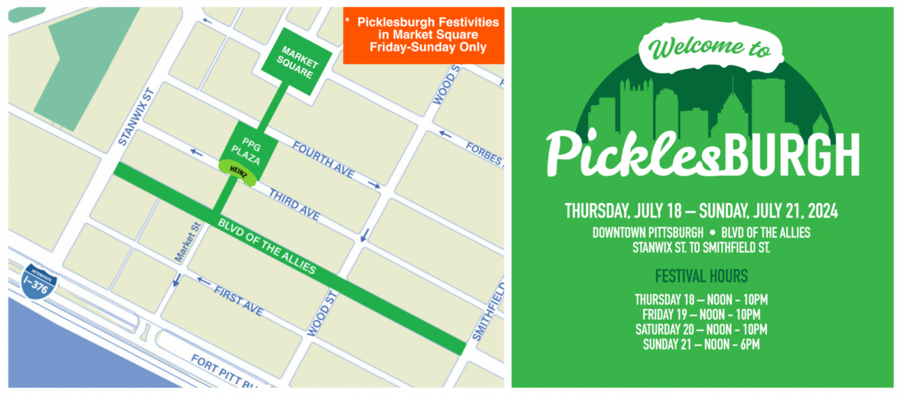 Picklesburgh 2024 festival map