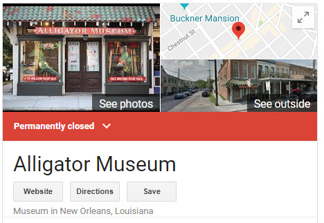 The Great American Alligator Museum (Listed on Google)