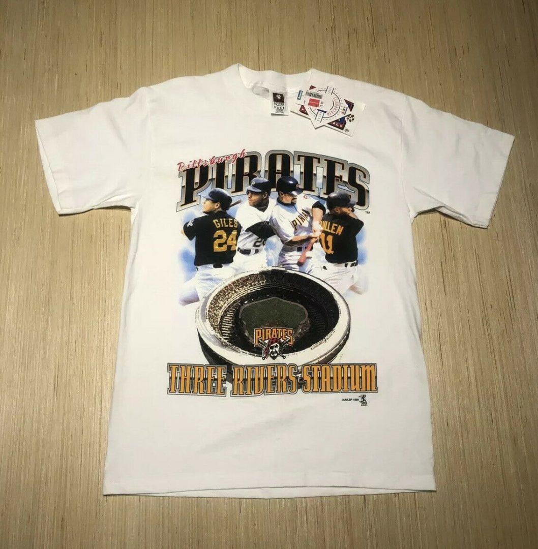 StranStarsBest 70s 80s Vintage Pittsburgh Pirates MLB Baseball Roman Sports Jersey T-Shirt - XL X-Large